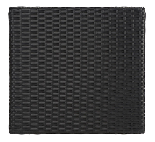 Safavieh MAZELI Outdoor Trash Bin - Stylish PE Wicker Rattan Design for Patios, Decks, and Pools Black PAT7512A