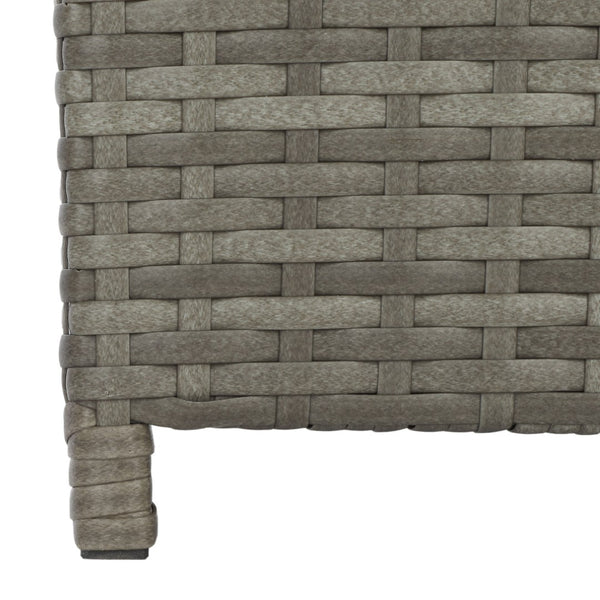 Safavieh MAZELI Outdoor Trash Bin - Stylish PE Wicker Rattan Design for Patios, Decks, and Pools Grey PAT7512B