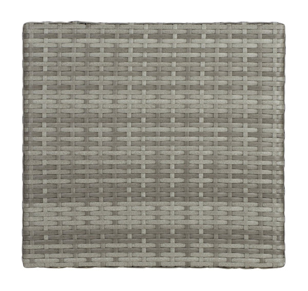 Safavieh MAZELI Outdoor Trash Bin - Stylish PE Wicker Rattan Design for Patios, Decks, and Pools Grey PAT7512B