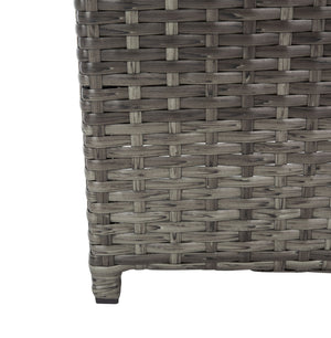 Safavieh MAZELI Outdoor Trash Bin - Stylish PE Wicker Rattan Design for Patios, Decks, and Pools Grey Brown / - PAT7512C