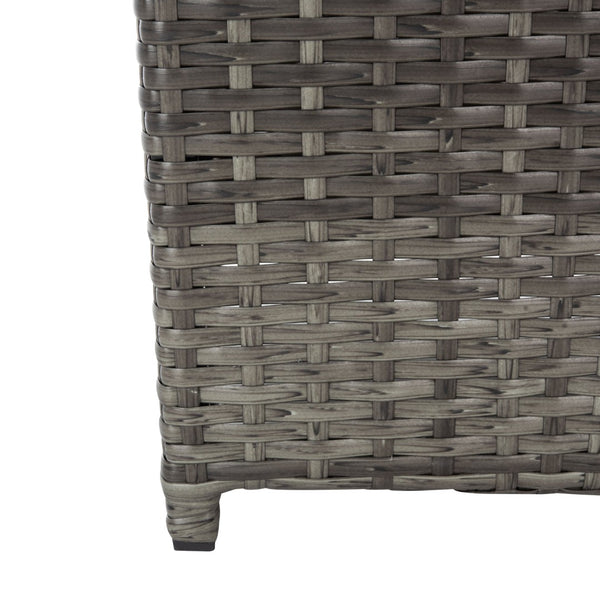Safavieh MAZELI Outdoor Trash Bin - Stylish PE Wicker Rattan Design for Patios, Decks, and Pools Grey Brown / - PAT7512C