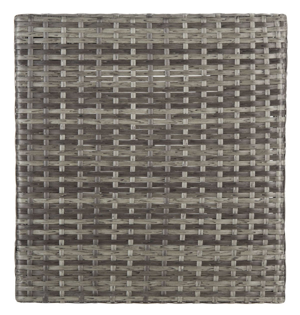 Safavieh MAZELI Outdoor Trash Bin - Stylish PE Wicker Rattan Design for Patios, Decks, and Pools Grey Brown / - PAT7512C