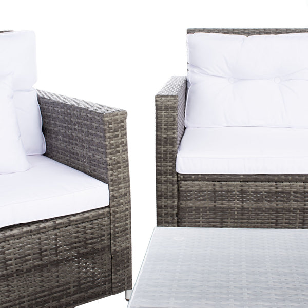 Safavieh Lorma 4Pc Living Set Grey Brown/White PAT7514C-2BX