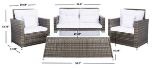 Safavieh Lorma 4Pc Living Set Grey Brown/White PAT7514C-2BX