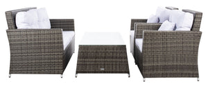 Safavieh Lorma 4Pc Living Set Grey Brown/White PAT7514C-2BX