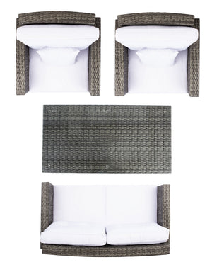 Safavieh Lorma 4Pc Living Set Grey Brown/White PAT7514C-2BX