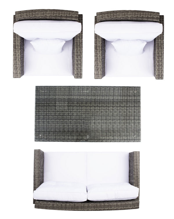 Safavieh Lorma 4Pc Living Set Grey Brown/White PAT7514C-2BX