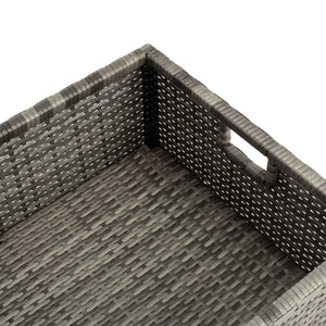 Safavieh PRAMLA Modern Outdoor Settee with Storage Ottomans – Stylish, Durable, and Perfect for Entertaining Grey / Grey PAT7515B