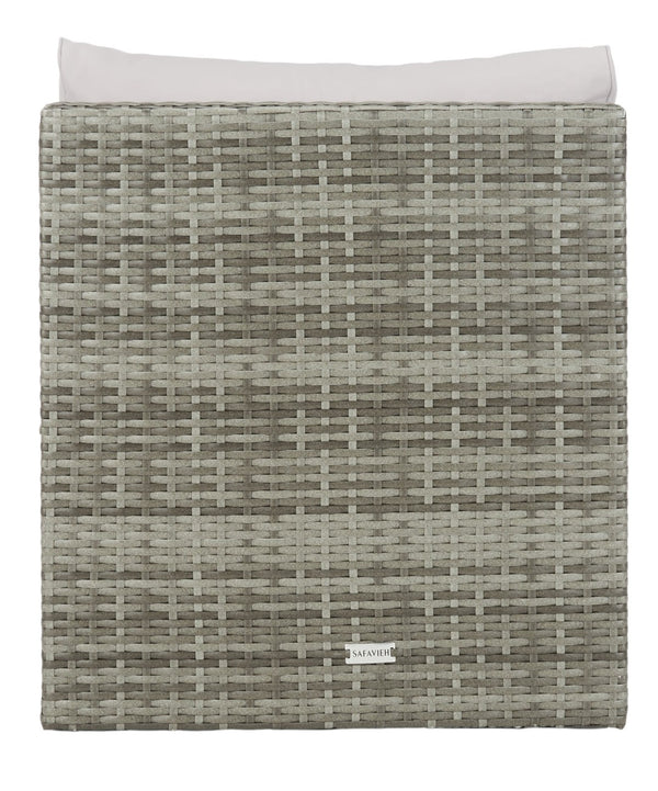 Safavieh PRAMLA Modern Outdoor Settee with Storage Ottomans – Stylish, Durable, and Perfect for Entertaining Grey / Grey PAT7515B