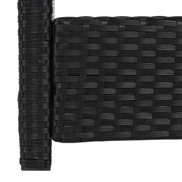 Safavieh VELLOR 4-Piece Outdoor Living Set with Plush Cushions and Glass-Topped Table for Cozy Gatherings Black / Beige PAT7516A