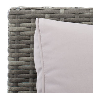 Safavieh VELLOR 4-Piece Outdoor Living Set with Plush Cushions and Glass-Topped Table for Cozy Gatherings Grey / Grey PAT7516B