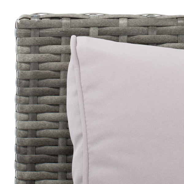 Safavieh VELLOR 4-Piece Outdoor Living Set with Plush Cushions and Glass-Topped Table for Cozy Gatherings Grey / Grey PAT7516B