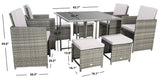 Safavieh Enerson Outdoor Dining Set Grey/Grey Cushion PAT7523B