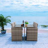Safavieh Enerson Outdoor Dining Set XII23 Grey/Grey Cushion Steel PAT7523B-2BX