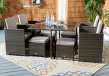 Safavieh Enerson Outdoor Dining Set Grey/Grey Cushion PAT7523B