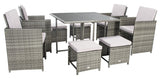 Safavieh Enerson Outdoor Dining Set Grey/Grey Cushion PAT7523B