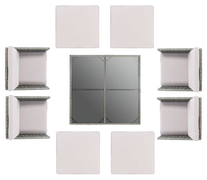 Safavieh Enerson Outdoor Dining Set Grey/Grey Cushion PAT7523B