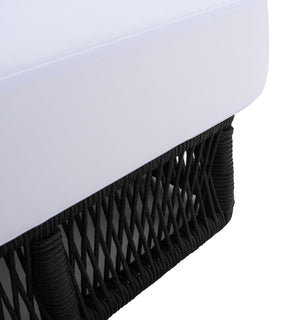 Safavieh GILLIAN Coastal Daybed with Woven Rope Accents for Relaxing Outdoor Lounging by the Pool or Patio Black / White PAT7527B