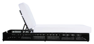 Safavieh GILLIAN Coastal Daybed with Woven Rope Accents for Relaxing Outdoor Lounging by the Pool or Patio Black / White PAT7527B