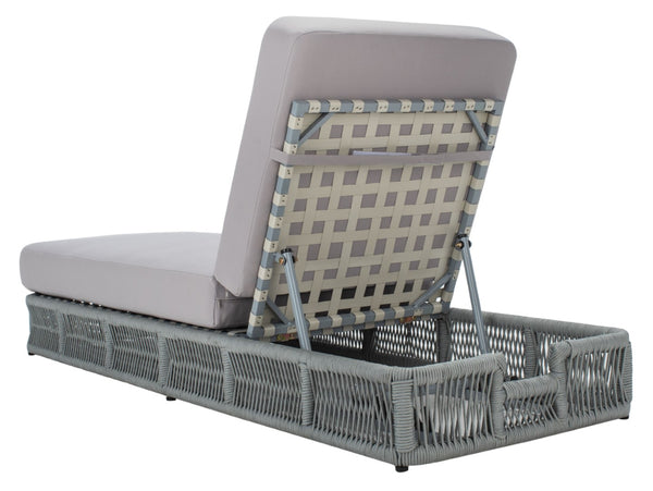 Safavieh GILLIAN Coastal Daybed with Woven Rope Accents for Relaxing Outdoor Lounging by the Pool or Patio Grey / Grey PAT7527C