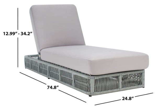 Safavieh GILLIAN Coastal Daybed with Woven Rope Accents for Relaxing Outdoor Lounging by the Pool or Patio Grey / Grey PAT7527C