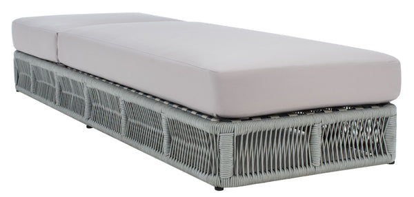 Safavieh GILLIAN Coastal Daybed with Woven Rope Accents for Relaxing Outdoor Lounging by the Pool or Patio Grey / Grey PAT7527C