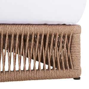 Safavieh GILLIAN Coastal Daybed with Woven Rope Accents for Relaxing Outdoor Lounging by the Pool or Patio Heather Tan / White PAT7527D