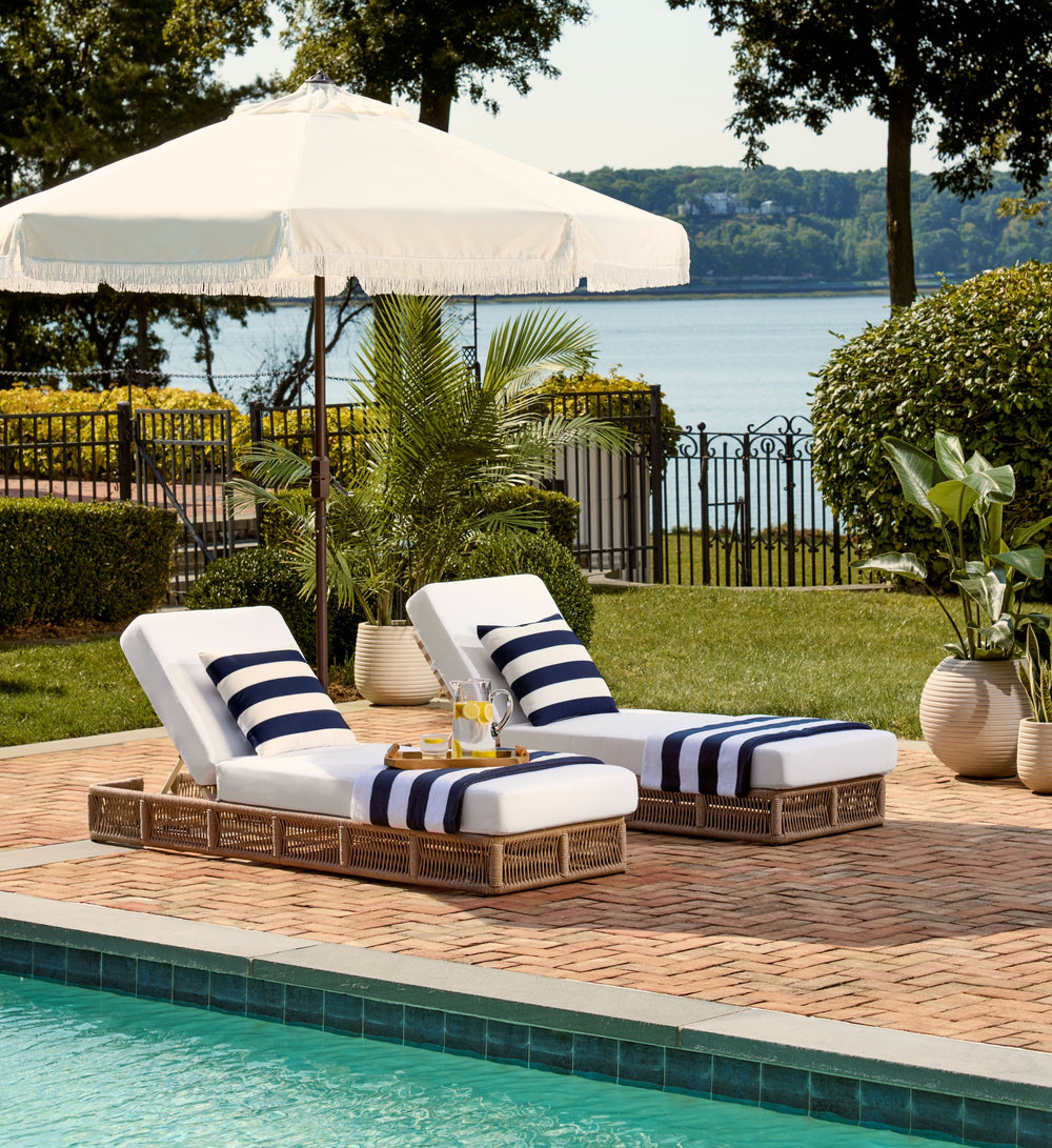 Safavieh Gillian Sunlounger – Coastal Elegance With Natural Rope & White Cushion For Ultimate Relaxation! Heather Tan ,White Steel,Rope Pat7527d