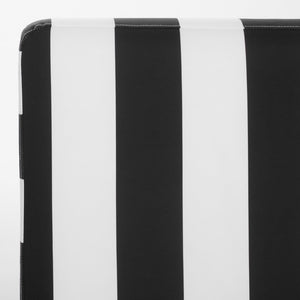 Safavieh Gillian Sunlounger – Coastal Style Outdoor Daybed With Woven Rope And Cushion For Relaxation Bliss Heather Tan ,Black Striped Steel,Rope Pat7527e