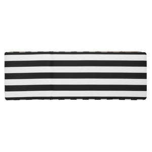 Safavieh Gillian Sunlounger – Coastal Style Outdoor Daybed With Woven Rope And Cushion For Relaxation Bliss Heather Tan ,Black Striped Steel,Rope Pat7527e