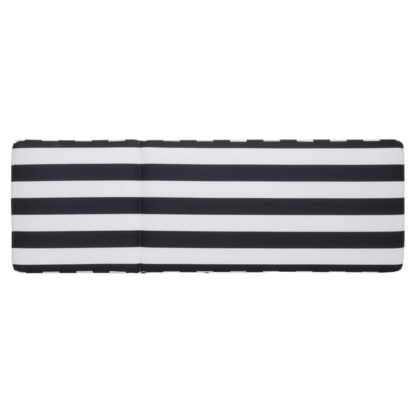 Safavieh Gillian Sunlounger – Coastal Style Outdoor Daybed With Woven Rope And Cushion For Relaxation Bliss Heather Tan ,Navy Striped Steel,Rope Pat7527f