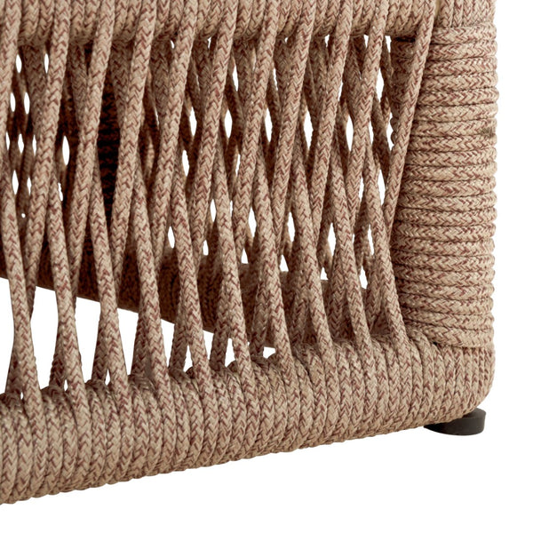 Safavieh GILLIAN Coastal Daybed with Woven Rope Accents for Relaxing Outdoor Lounging by the Pool or Patio Heather Tan / Hunter Green Str PAT7527H