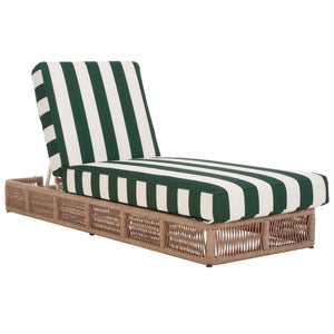 Safavieh Gillian Sunlounger - Coastal Style With Natural Rope, Perfect For Your Outdoor Relaxation Oasis Heather Tan ,Hunter Green Str Steel,Rope Pat7527h