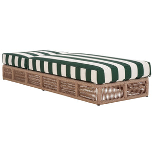 Safavieh Gillian Sunlounger - Coastal Style With Natural Rope, Perfect For Your Outdoor Relaxation Oasis Heather Tan ,Hunter Green Str Steel,Rope Pat7527h