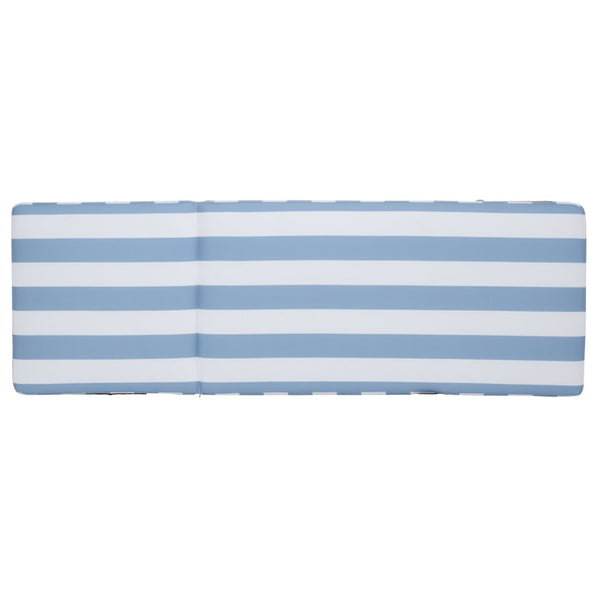 Safavieh Gillian Sunlounger – Coastal Style Outdoor Daybed With Woven Rope And Cushion For Relaxation Bliss Heather Tan ,Baby Blue Stripe Steel,Rope Pat7527u