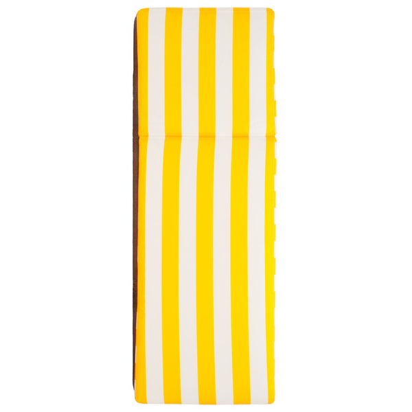 Safavieh GILLIAN Coastal Daybed with Woven Rope Accents for Relaxing Outdoor Lounging by the Pool or Patio Heather Tan / Yellow Stripe PAT7527Y