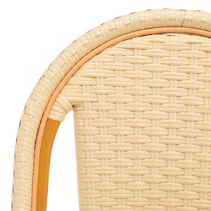 Safavieh CALIFORNIA Side Chair Set of Two - Classic French Bistro Style for All-Weather Outdoor Comfort Natural PAT7530A-SET2