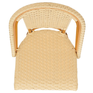Safavieh CALIFORNIA Side Chair Set of Two - Classic French Bistro Style for All-Weather Outdoor Comfort Natural PAT7530A-SET2
