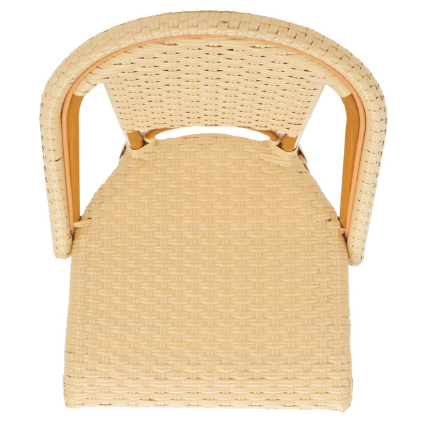 Safavieh CALIFORNIA Side Chair Set of Two - Classic French Bistro Style for All-Weather Outdoor Comfort Natural PAT7530A-SET2