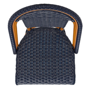Safavieh CALIFORNIA Side Chair Set of Two - Classic French Bistro Style for All-Weather Outdoor Comfort Navy PAT7530B-SET2