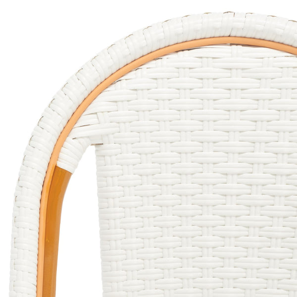 Safavieh CALIFORNIA Side Chair Set of Two - Classic French Bistro Style for All-Weather Outdoor Comfort White PAT7530C-SET2