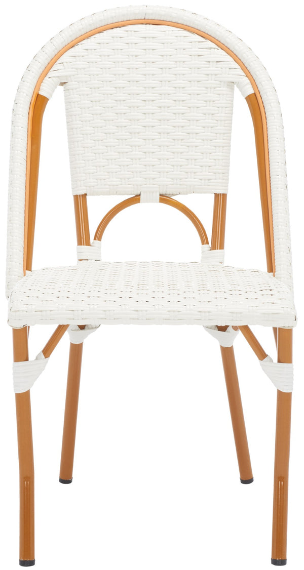 Safavieh CALIFORNIA Side Chair Set of Two - Classic French Bistro Style for All-Weather Outdoor Comfort White PAT7530C-SET2