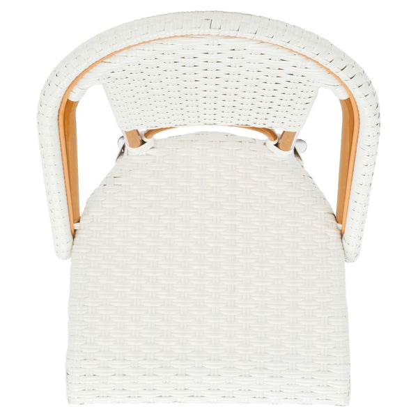 Safavieh CALIFORNIA Side Chair Set of Two - Classic French Bistro Style for All-Weather Outdoor Comfort White PAT7530C-SET2