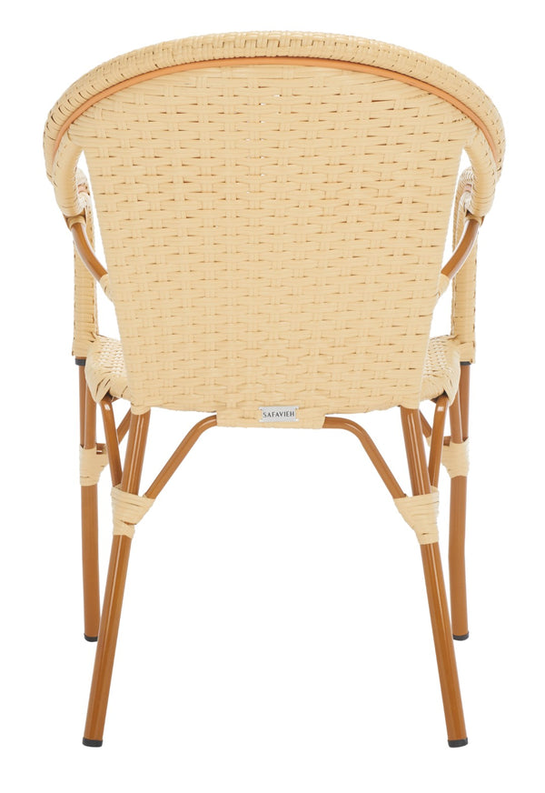 Safavieh CALIFORNIA Armchair - Coastal-Inspired Bistro Design for Elegant Outdoor Seating & Relaxation Natural PAT7531A-SET2