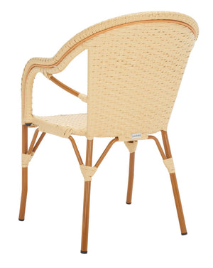 Safavieh CALIFORNIA Armchair - Coastal-Inspired Bistro Design for Elegant Outdoor Seating & Relaxation Natural PAT7531A-SET2