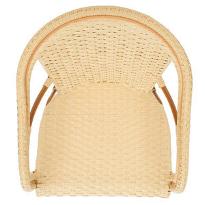 Safavieh CALIFORNIA Armchair - Coastal-Inspired Bistro Design for Elegant Outdoor Seating & Relaxation Natural PAT7531A-SET2