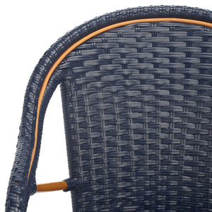 Safavieh CALIFORNIA Armchair - Coastal-Inspired Bistro Design for Elegant Outdoor Seating & Relaxation Navy PAT7531B-SET2