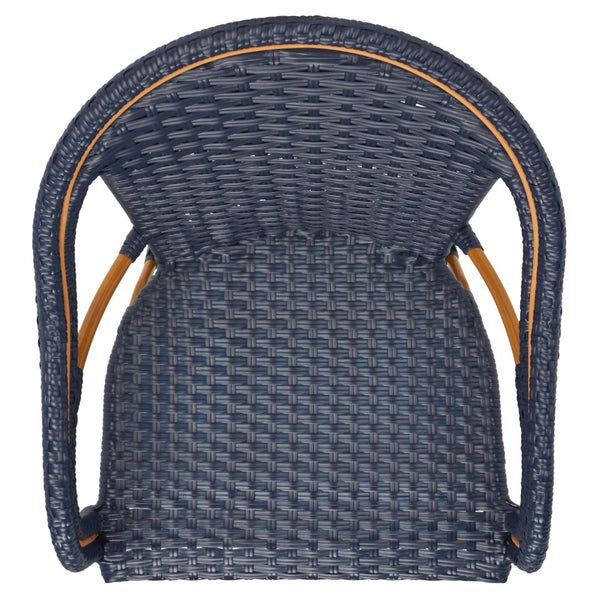 Safavieh CALIFORNIA Armchair - Coastal-Inspired Bistro Design for Elegant Outdoor Seating & Relaxation Navy PAT7531B-SET2
