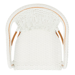 Safavieh CALIFORNIA Armchair - Coastal-Inspired Bistro Design for Elegant Outdoor Seating & Relaxation White PAT7531C-SET2