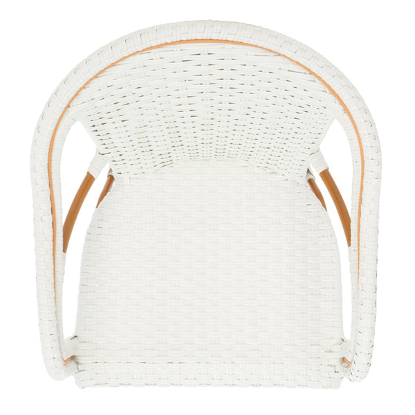 Safavieh CALIFORNIA Armchair - Coastal-Inspired Bistro Design for Elegant Outdoor Seating & Relaxation White PAT7531C-SET2